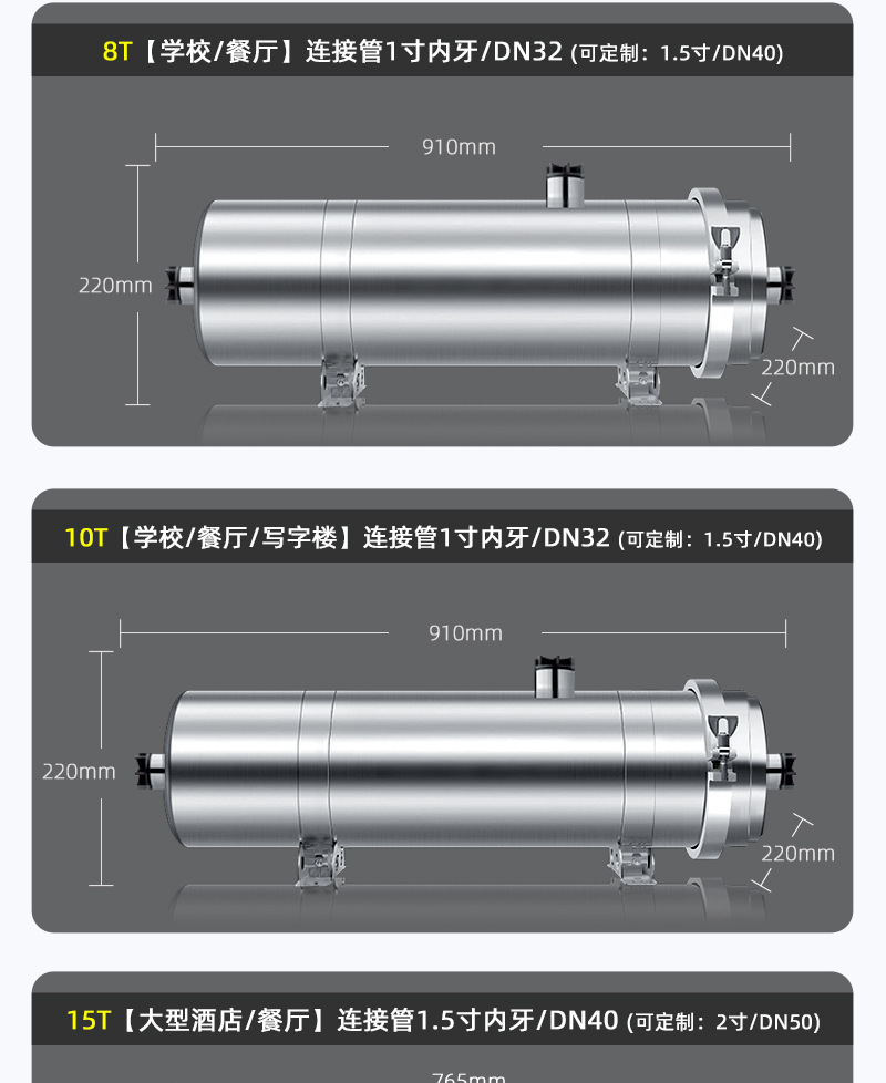 全屋不锈钢超滤净水机农村卡箍黄泥水PVDF可拆洗大流量前置过滤器-8