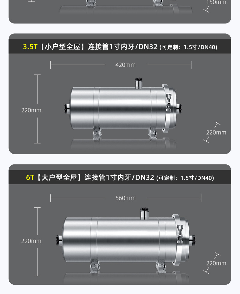 全屋不锈钢超滤净水机农村卡箍黄泥水PVDF可拆洗大流量前置过滤器-7